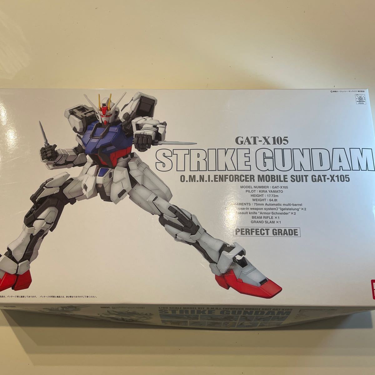 初回発売月製　GAT-X105 ストライクガンダム （1/60スケール パーフェクトグレード（PG） 機動戦士ガンダムSEED 0131413） GAT-X105 ストライクガンダム 1&frasl;60 中古 (機動戦士ガンダムSEED) (ガンプラ)