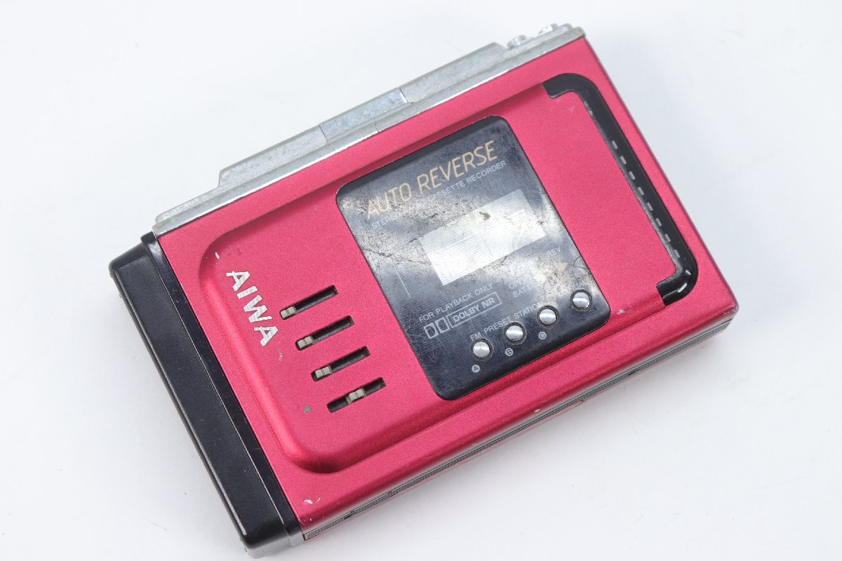 【ジャンク】AIWA アイワ HS-J10 Cassette Boy カセットボーイ カセットプレーヤー レッド 赤 昭和 レトロ 音響機器 9543-HA