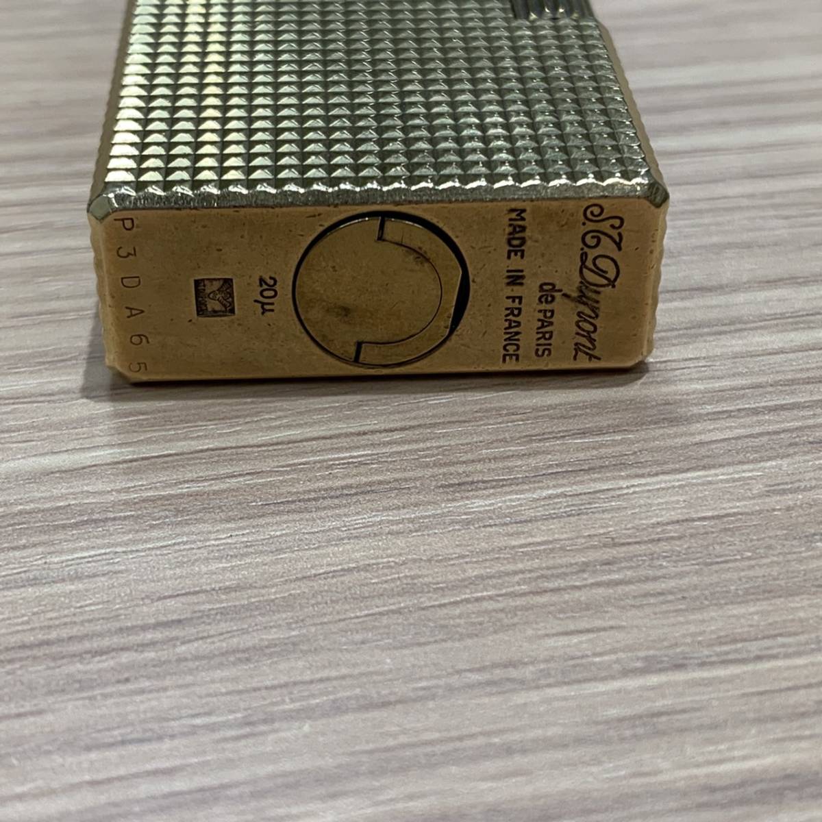 【N-16475】1円スタート S.T.Dupont ダイヤモンドヘッドカット ゴールドカラー ローラーガスライター ライン２ デュポン 動作未確認 中古品 ライター デュポン ガスライター