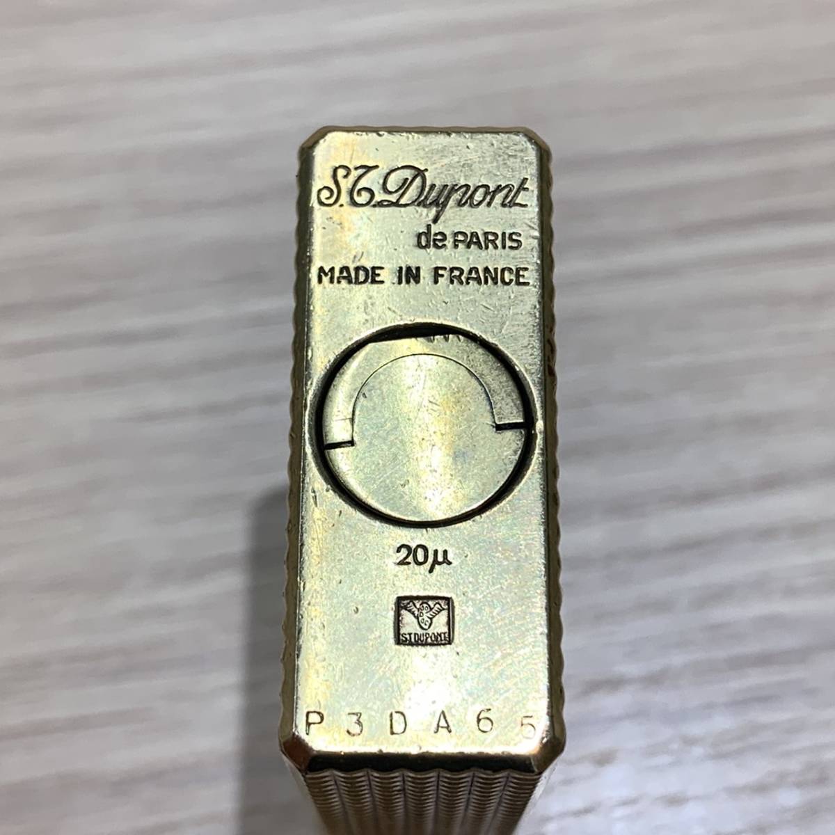 【N-16475】1円スタート S.T.Dupont ダイヤモンドヘッドカット ゴールドカラー ローラーガスライター ライン２ デュポン 動作未確認 中古品 ライター デュポン ガスライター
