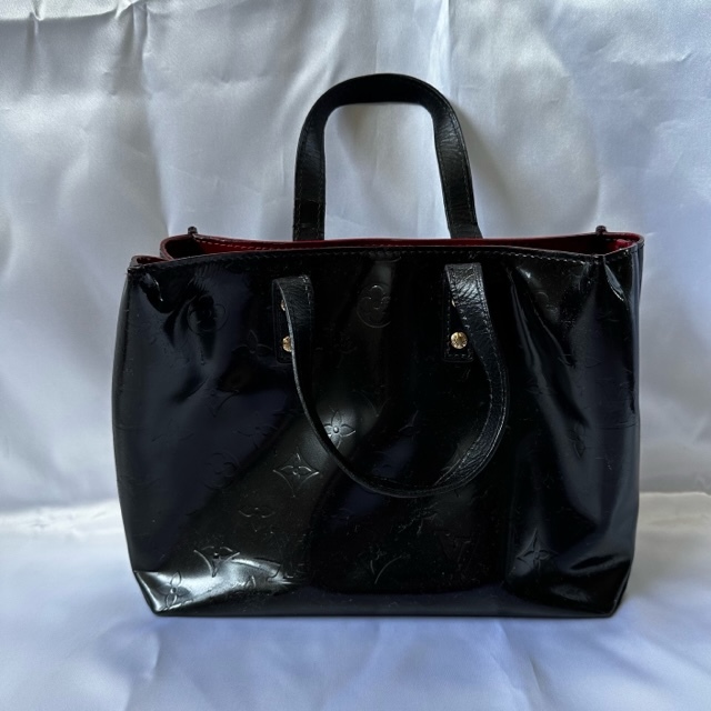 【187】★ ジャンク ルイヴィトン ヴェルニ リード PM リカラー品 艶加工 ブラック ★001