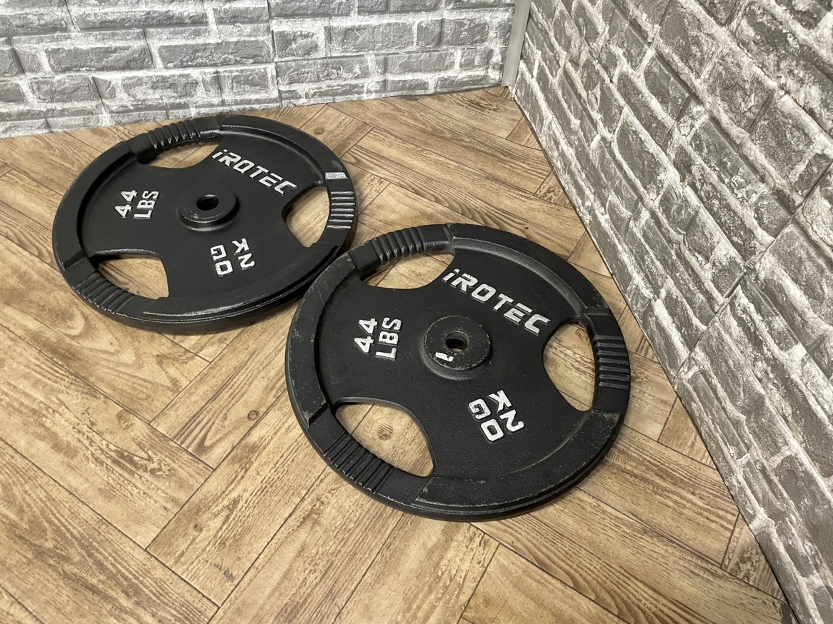 iROTEC アイロテック バーベルプレート 20Kg×2/計40Kg 穴径28mm 筋トレ 「16124」
