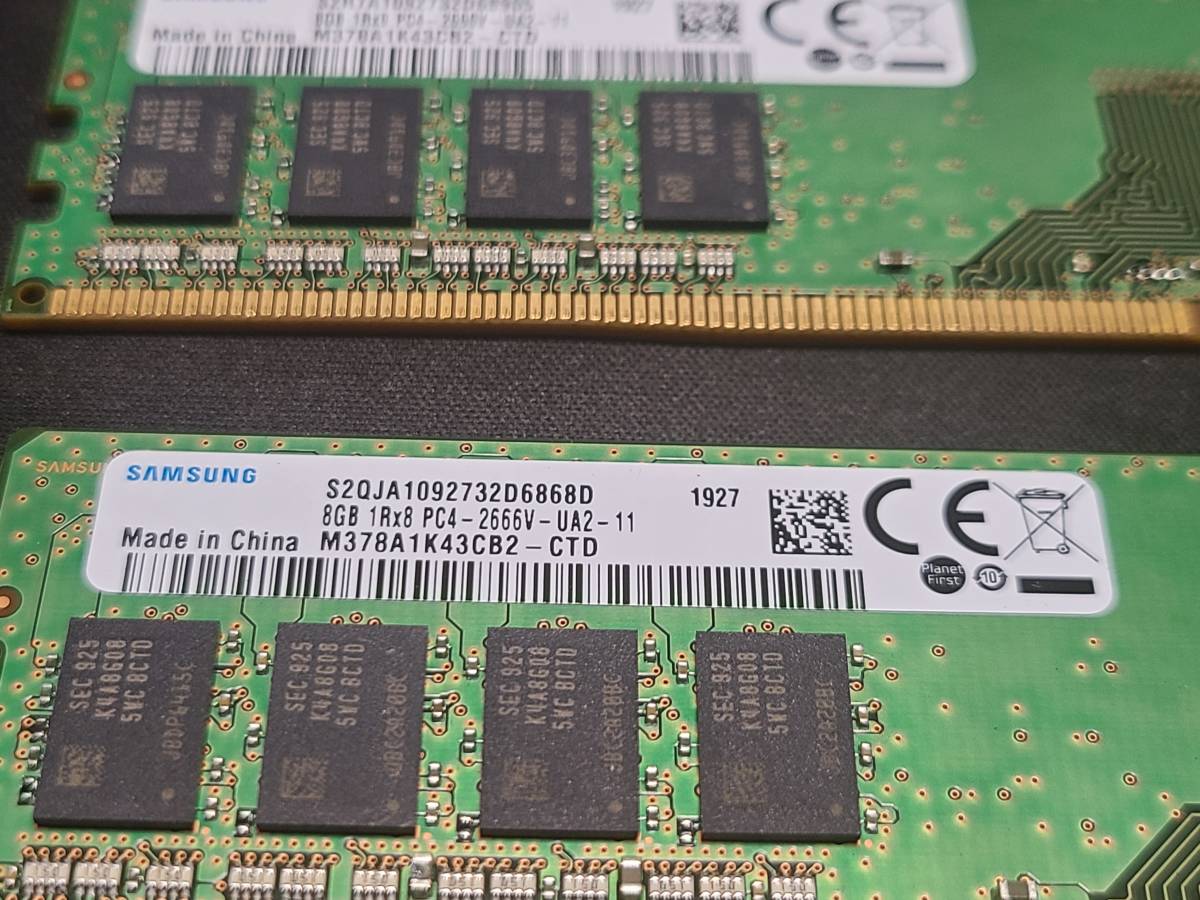 【動作確認済み】Samsung DDR4メモリー8GB ×4枚 32GB メモリ SAMSUNG DDR4 Samsung 動作品 | 8GB PC4-2666V 1点 32GB 16GB