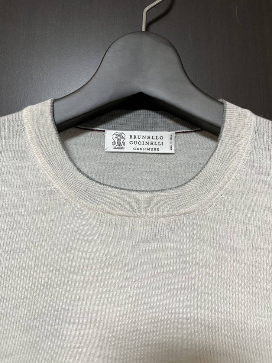 約12.5万 新品同様 ブルネロクチネリ BRUNELLO CUCINELLI ニット 46 白 