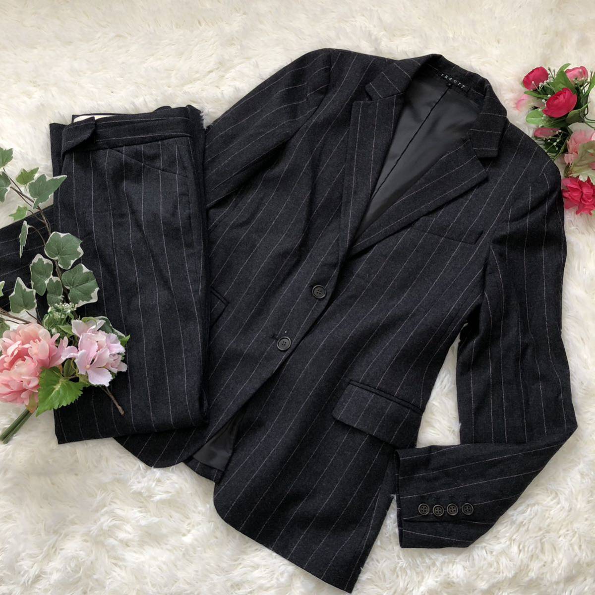 theory セオリー スーツセットアップ サイズXXL 大きいサイズ グレー系 レディース