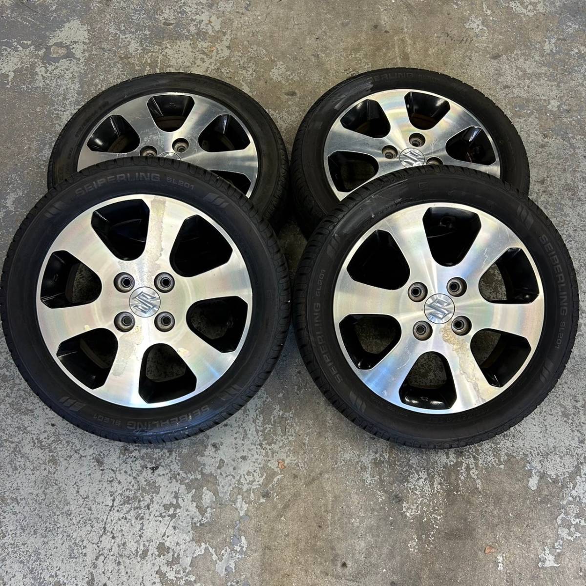 4穴□スズキ純正ホイール 165/55R14 4本 □112103R スズキ アルミ