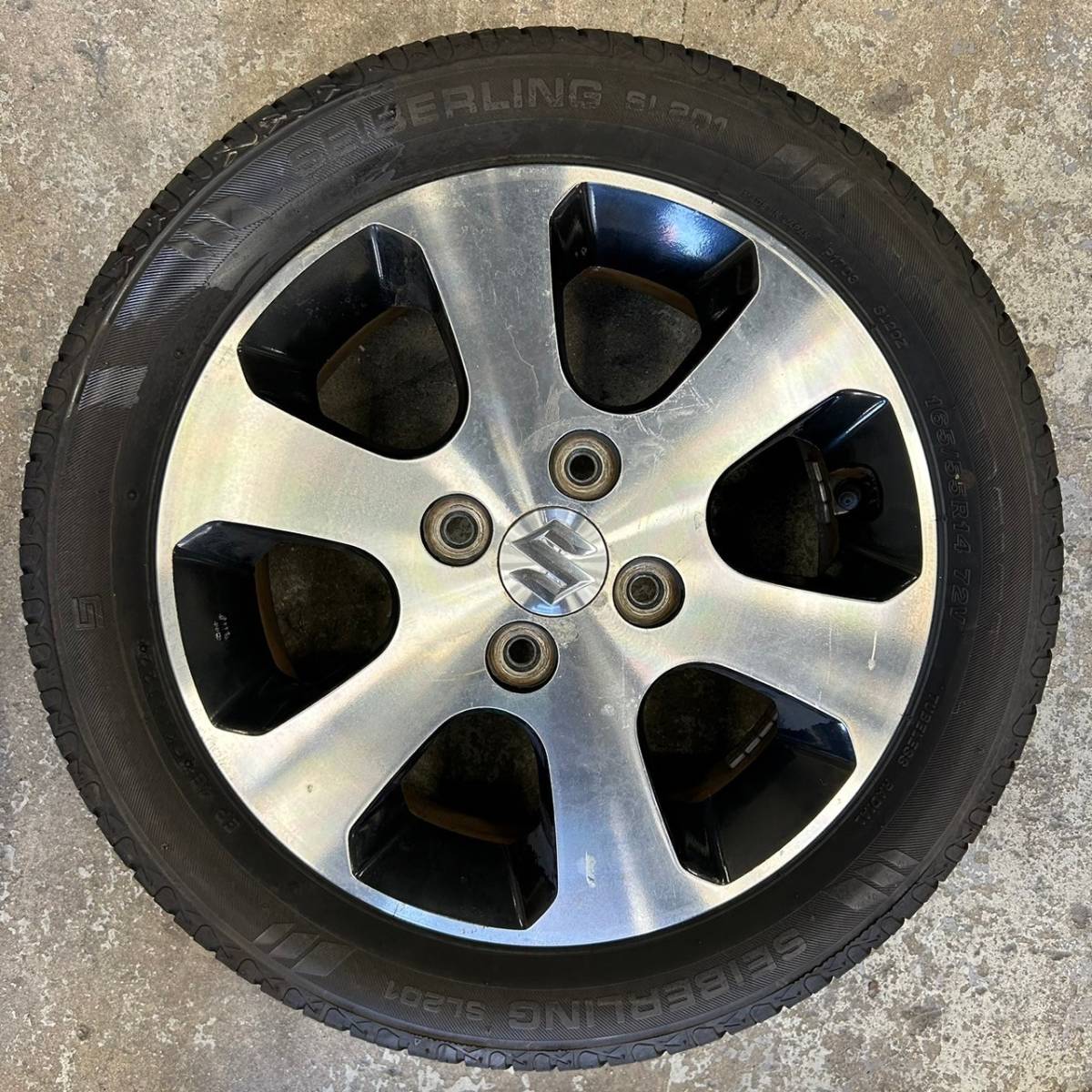 4穴□スズキ純正ホイール 165/55R14 4本 □112103R スズキ アルミ