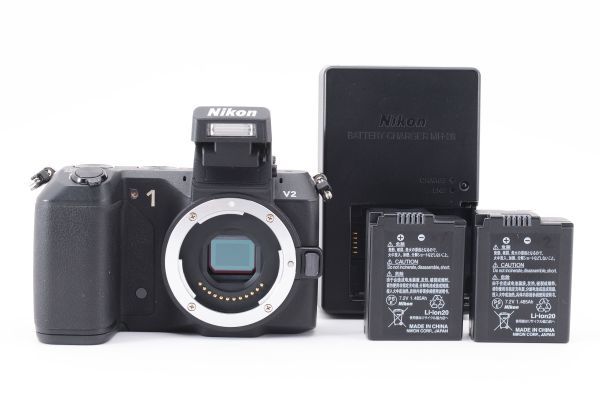 ◆外観美品 ◆ ニコン Nikon 1 V2 ボディ ブラック デジタルカメラ ミラーレス一眼 #3703