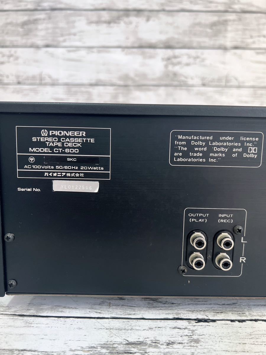 Pioneer CT-600 パイオニア カセットデッキ 再生、録音OK 美品・動作品
