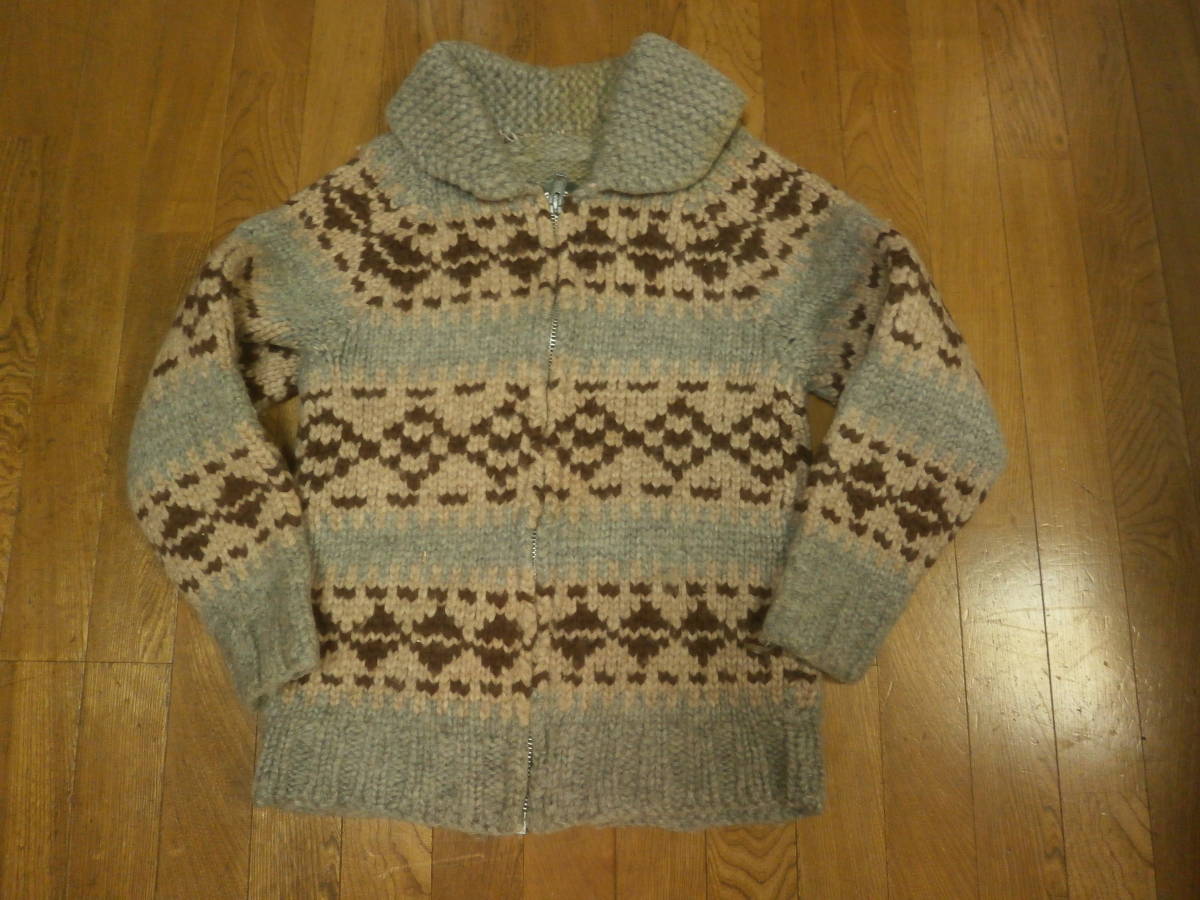 ◆１９６０ｓ～７０ｓ◆ ビンテージカウチンセーター TALONジップ 検 50ｓ ロカビリ　カナディアン 