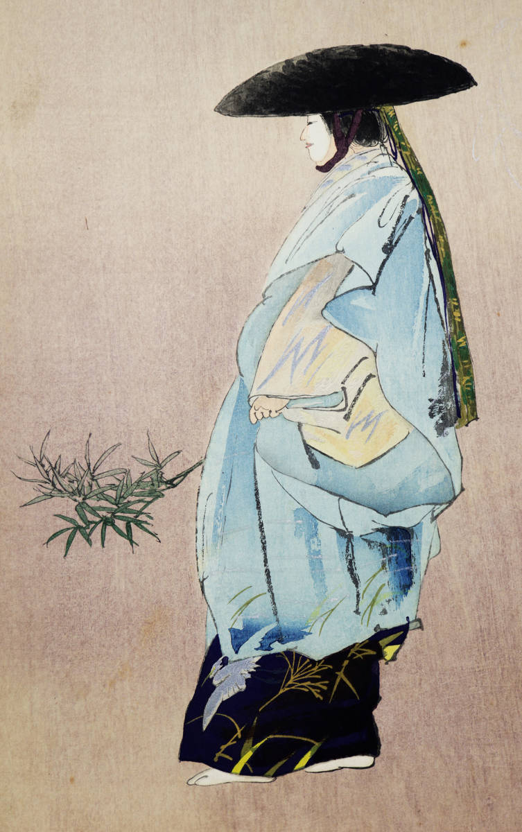 高品質，送料無料 月岡耕漁 能楽百番「隅田川」 木版画 大判 大正 東京