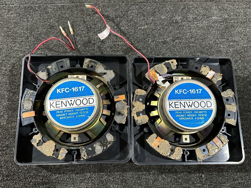 265○〇 イルミ点灯確認済 希少 KENWOOD 車載スピーカー KFC-1617