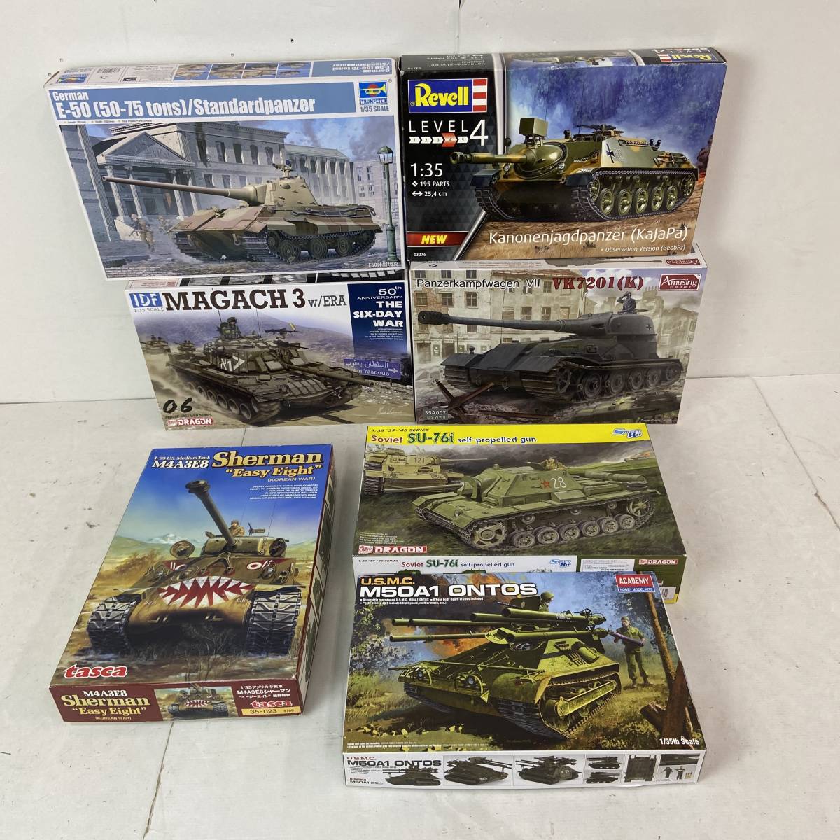 (22922) ■戦車プラモデル 7点セット[未組立品]トランペッター/ドラゴン/レベル他1/35スケール【同梱不可】 ジャンク品・異臭あり　中古品