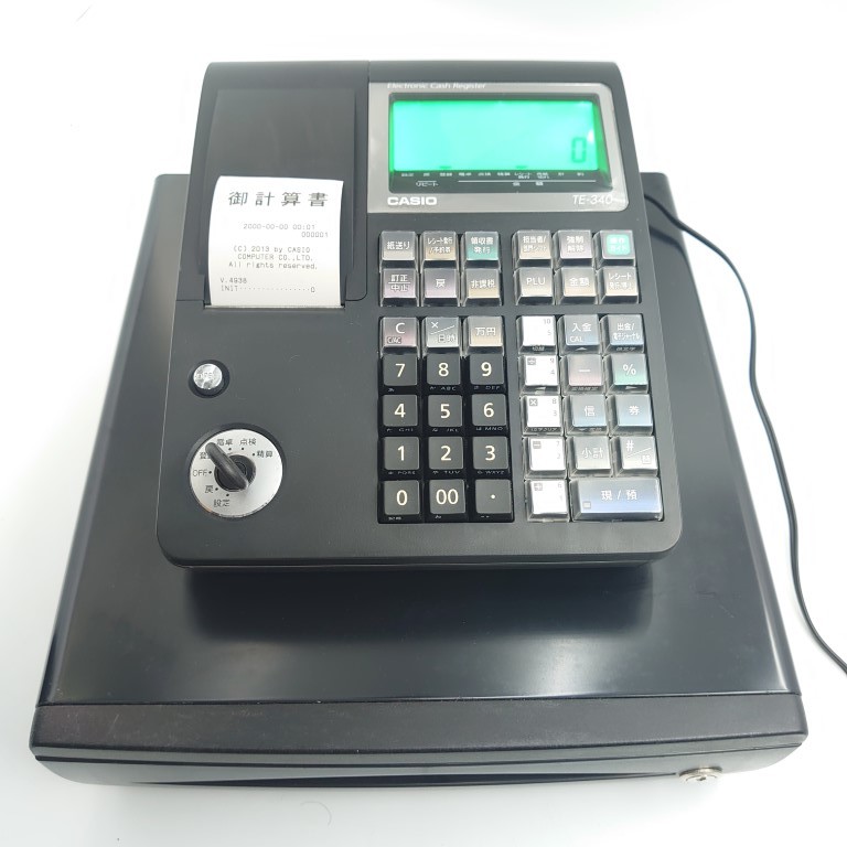 3A988K【動作良好◆初期化済】カシオ 電子レジスター TE-340 店舗 レシート CASIO