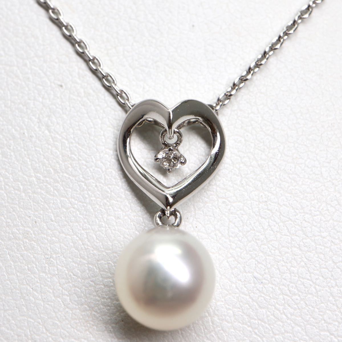 MIKIMOTO(ミキモト)《K18WG 天然ダイヤモンド付きアコヤ本真珠 