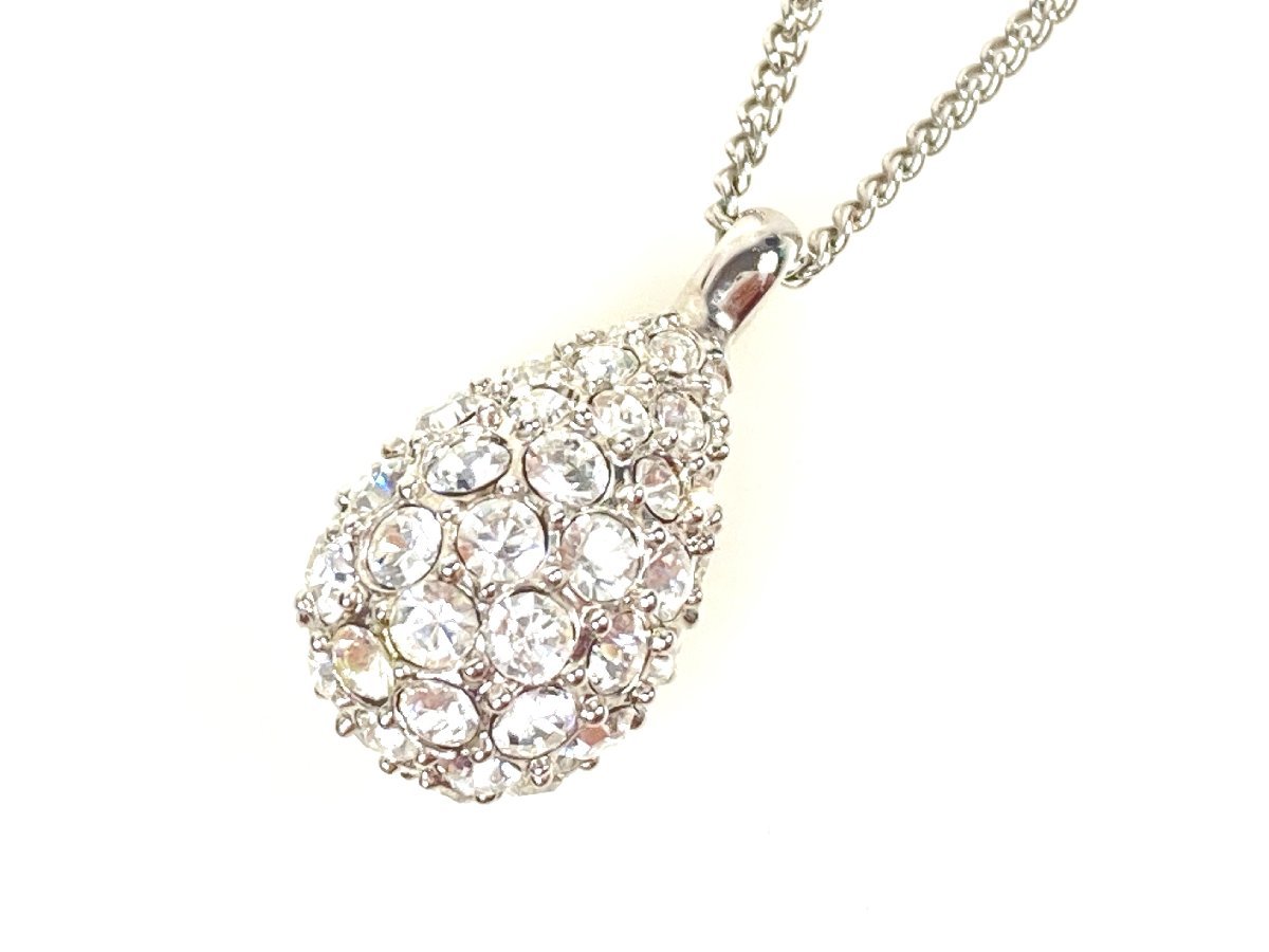 美品 スワロフスキー SWAROVSKI しずく 雫 クリスタル チェーン