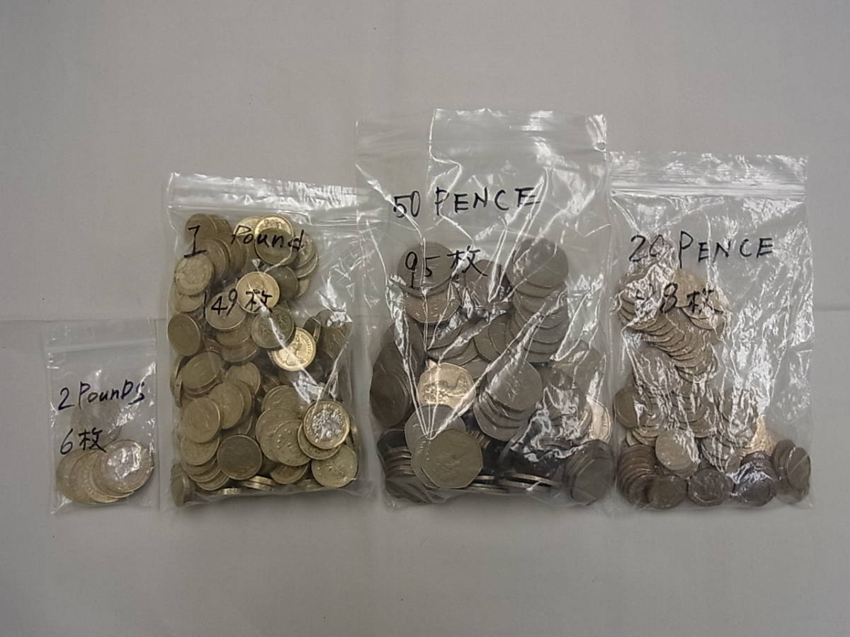 Yahoo!オークション -「イギリス 151130DK-GC2□イギリス□ポンド硬貨 旧硬貨 計338枚 20