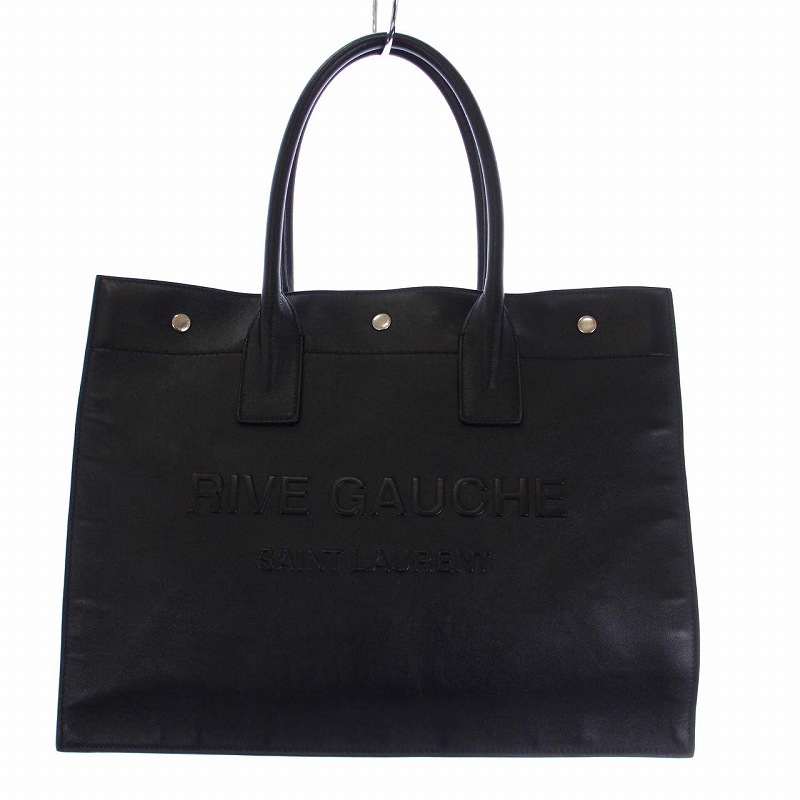 【人気，限定セール】 サンローラン パリ SAINT LAURENT PARIS リブゴーシュ ロゴエンボス レザー スモール トートバッグ ハンドバッグ 黒 ブラック 686266 /KH(かばん、バッグ)｜売買されたオークション情報、yahooの商品 かばん、バッグ