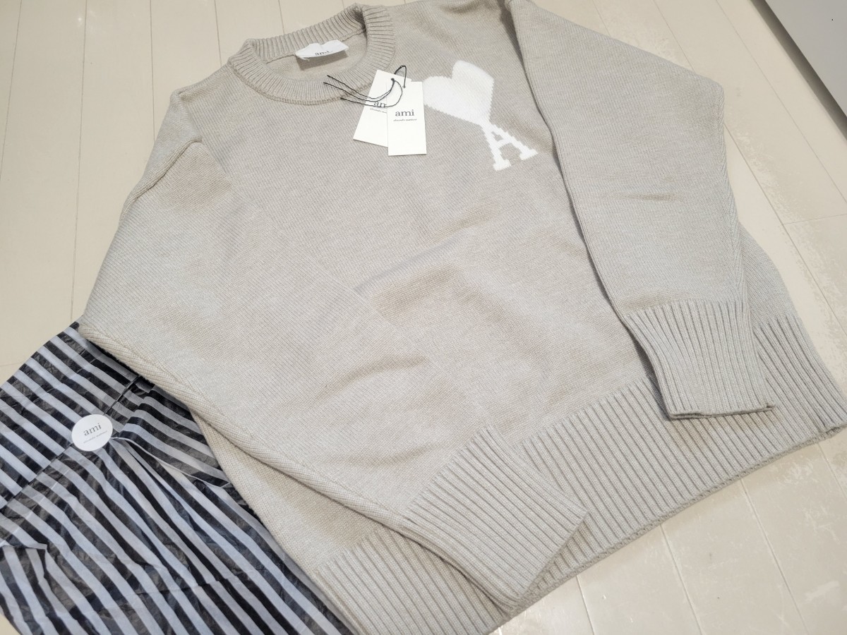 極美品 タグ付き アミパリス AmiParis 白ハート S ニットセーター  