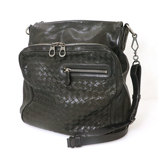 ボッテガヴェネタ BOTTEGA VENETA ブラック ショルダーバッグ 斜め掛け 189225 V4067 1000 男女兼用 【xx】【中古】4000001800903371