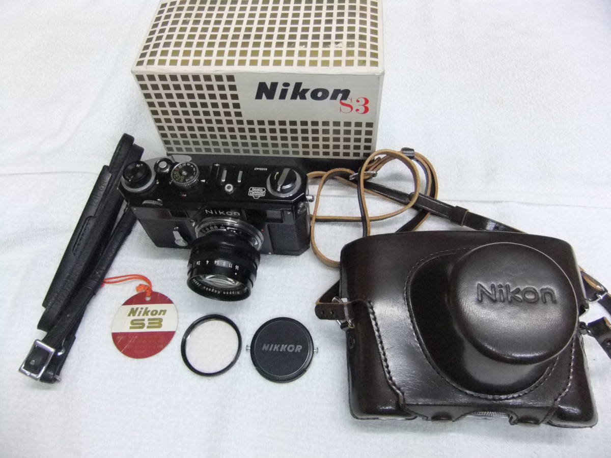 美品 ニコン Nikon S3 オリンピック ブラック Nikkor-S 50mm F1.4付 632万番台 Nippon Kogaku オーバーホール済 元箱，フィルター，ケース付