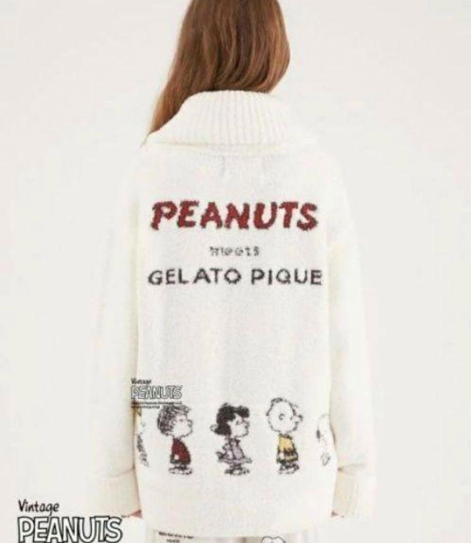 ジェラートピケ PEANUTSオールスターズカーディガン スヌーピー