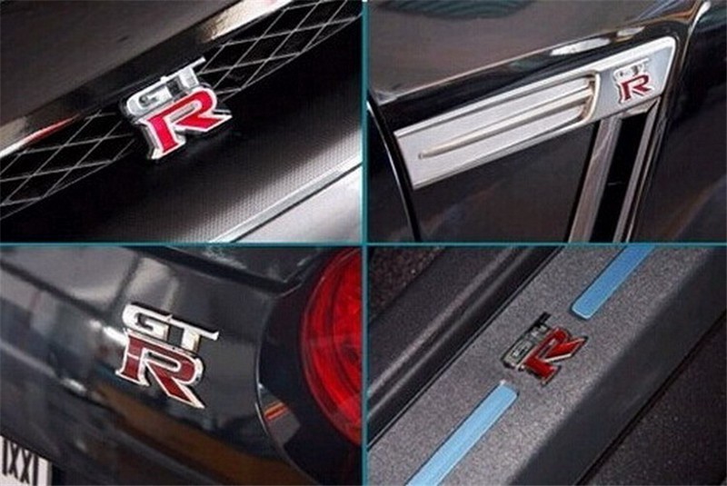 日産 GT-R エンブレム【メッキ&レッドB】R35 GTR ジーティーアール