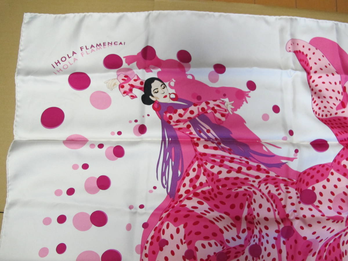 エルメス カレ90 Hola Flamencaオラ・フラメンカ スカーフ ピンク HERMES エルメス カレ90 i HOLA FLAMENCA!【オラ・フラメンカ】シルク