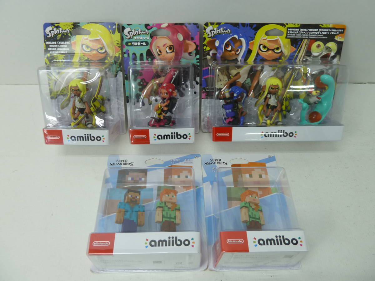 24◇100/【未開封品】amiibo スプラトゥーン＆マインクラフト（大乱闘
