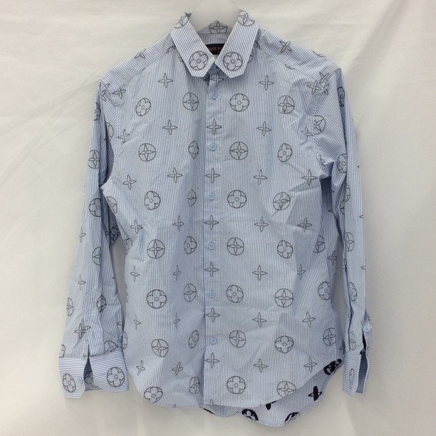 Louis Vuitton　ルイヴィトン　長袖シャツ　ブルーモノグラム　CA36929　サイズXS【BLAD9014】