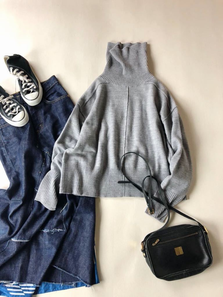 三越伊勢丹取扱♪ポールスミス Paul Smith 上質ウール100%大人可愛いゆったりタートルハイネックニット♪