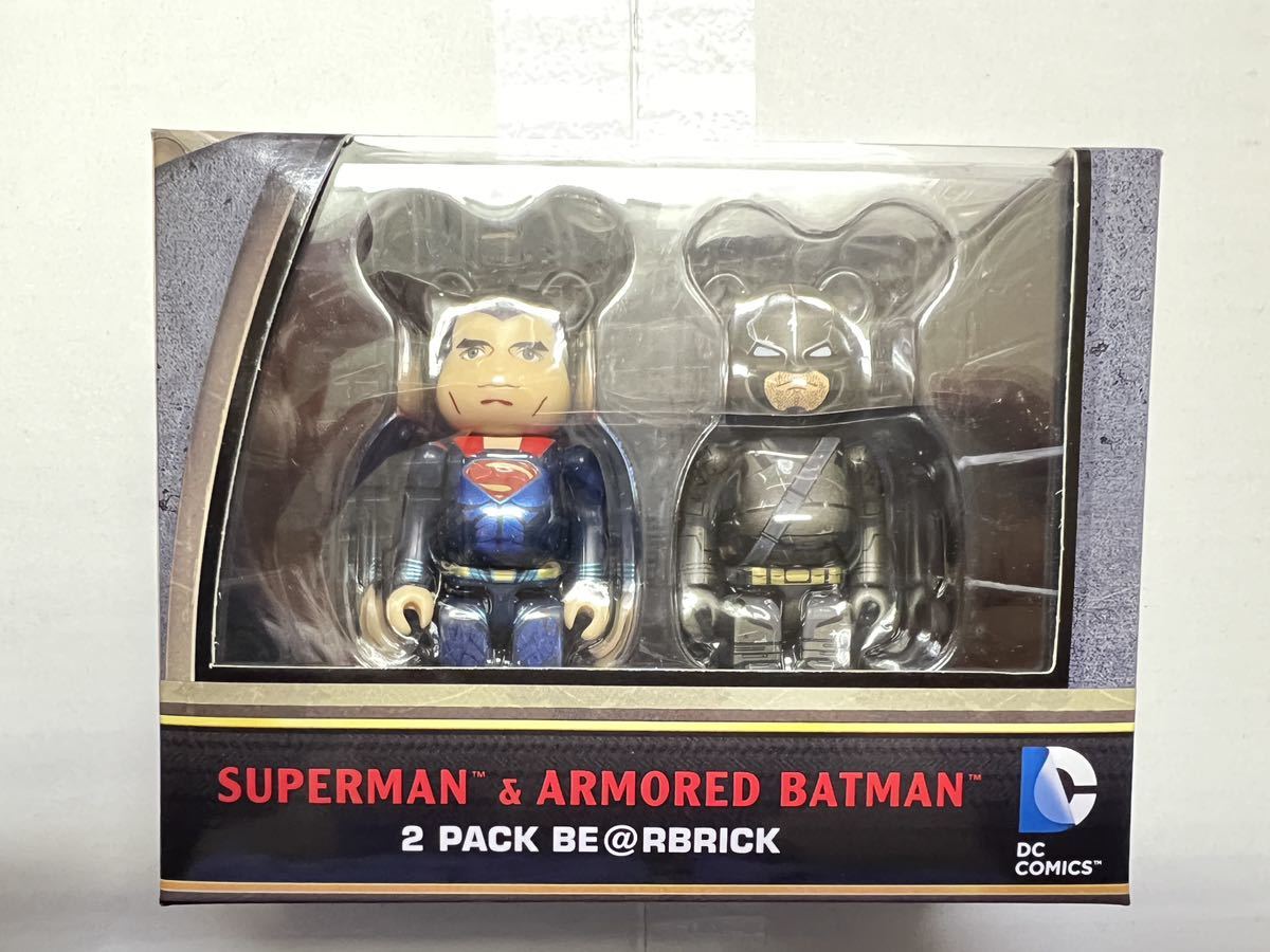 新品未開封 2016 SUPERMAN & ARMORED BATMAN BE@RBRICK バットマンvsスーパーマン ジャスティスの誕生 2PACK100% ベアブリック 