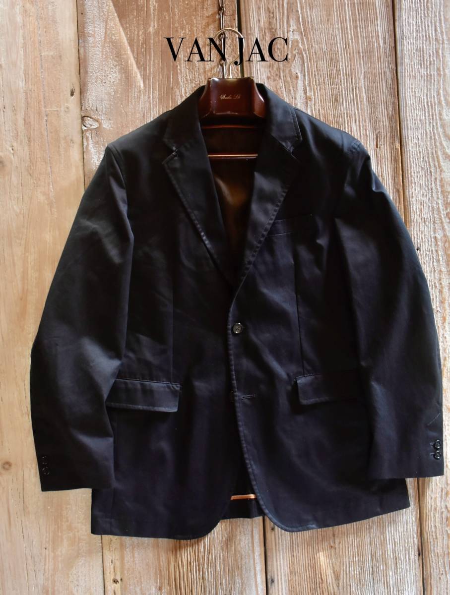 希少 良品 VAN JAC ヴァンヂャケット アイビー ブラック コットン 肉厚 テーラード ジャケット LL ブレザー 