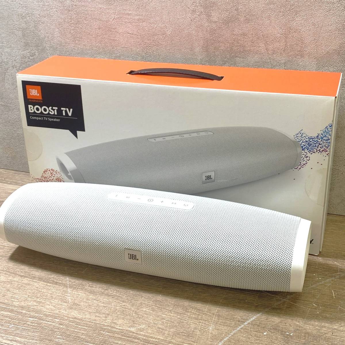 JBL HARMAN BOOST TV Bluetooth コンパクト TV ワイヤレス スピーカー ホワイト オーディオ 本体 説明書/箱付き 動作確認済 菊RH①