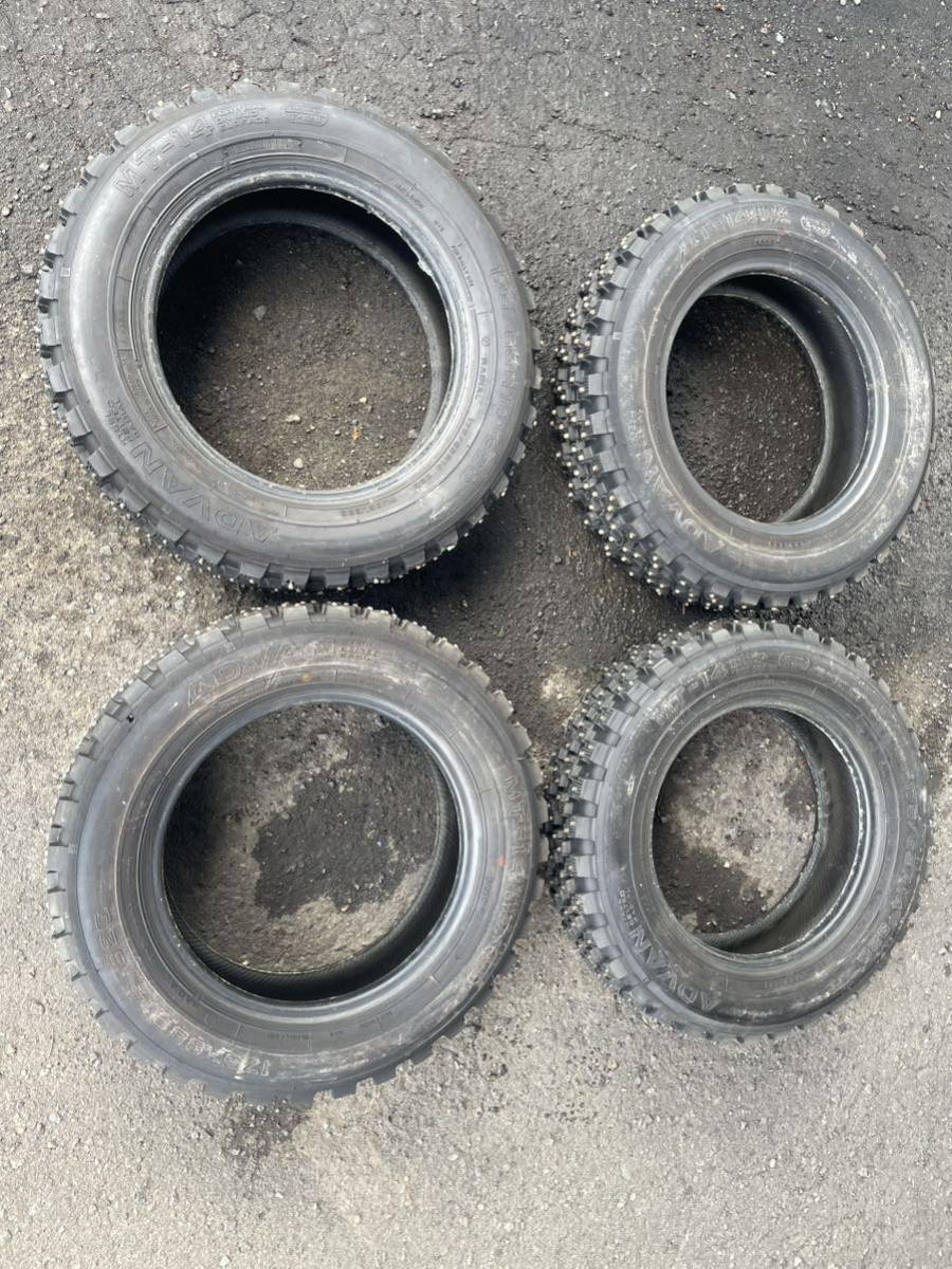 引き取り限定 mt-14 スパイクタイヤ フルピン アドバン 175/65r14(競技  
