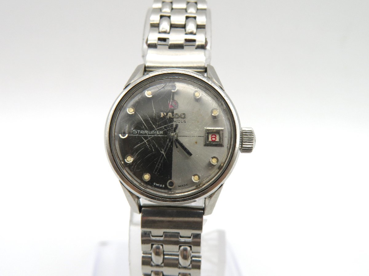 ◆1円◇稼働◇　ラド―　　　ブラック/シルバー　手巻き　レディース　腕時計　　H04403