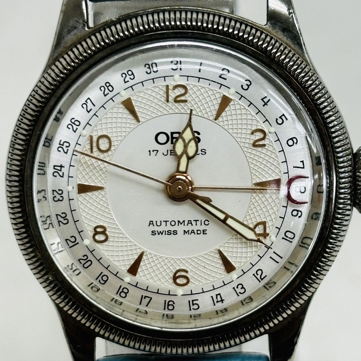 H345-H27-51◎ORIS オリス ポインターデイト 17JEWELS 7400 574 自動巻き レディース 稼働 腕時計 腕回り約15.5cm 直径約2.5cm