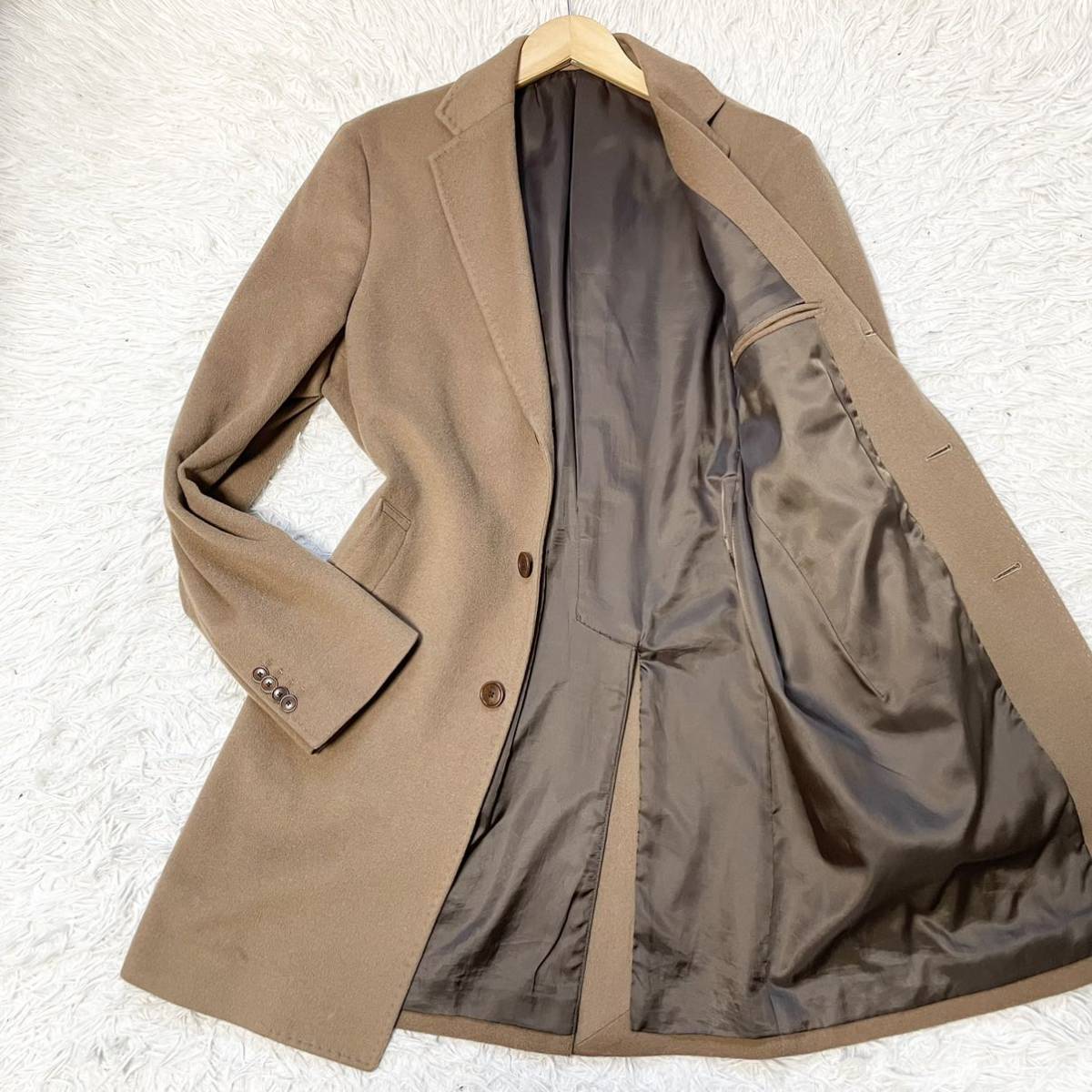 UNITED ARROWS ソリッド メルトン チェスターコート　キャメル THE IN ARROWS 肉厚 LL 高級感◎ ユナイテッドアローズ アデイインザ