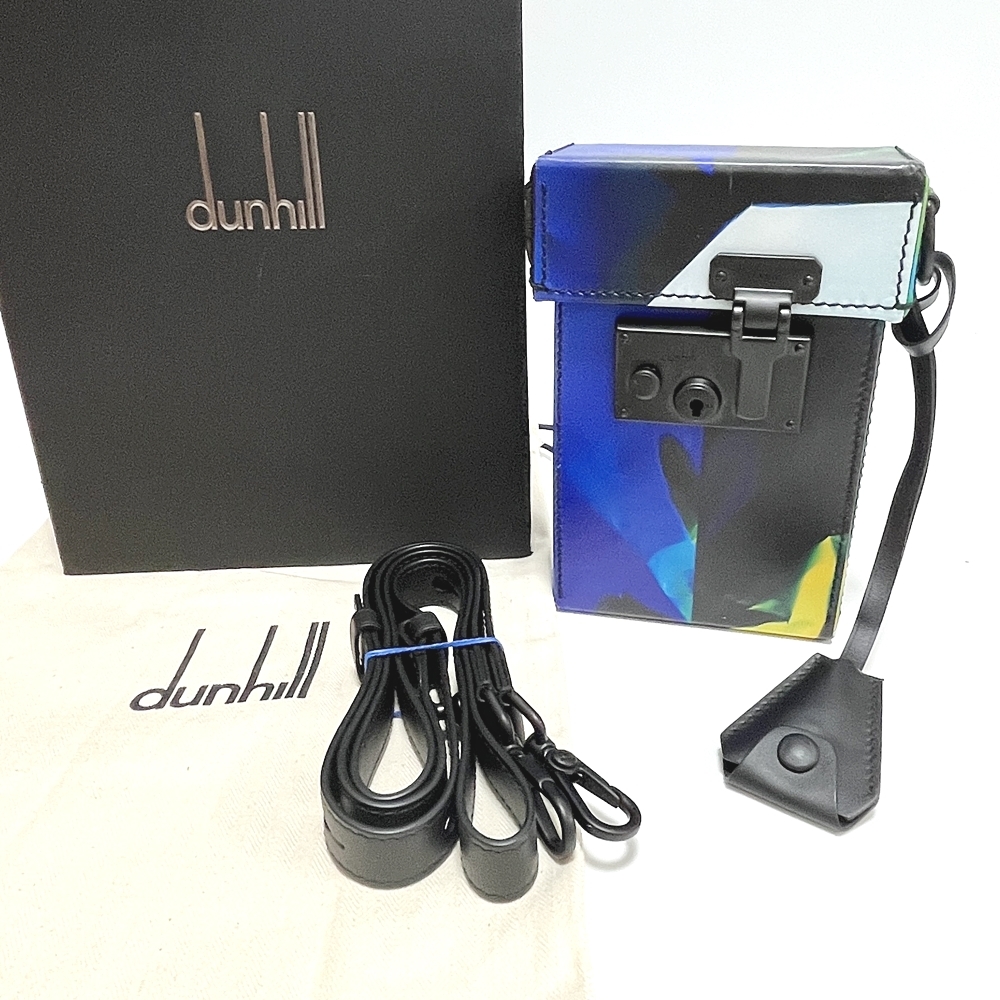 【dunhill】ダンヒル　ロックバッグ ブルー ショルダー マルチカラー ブルー イエロー