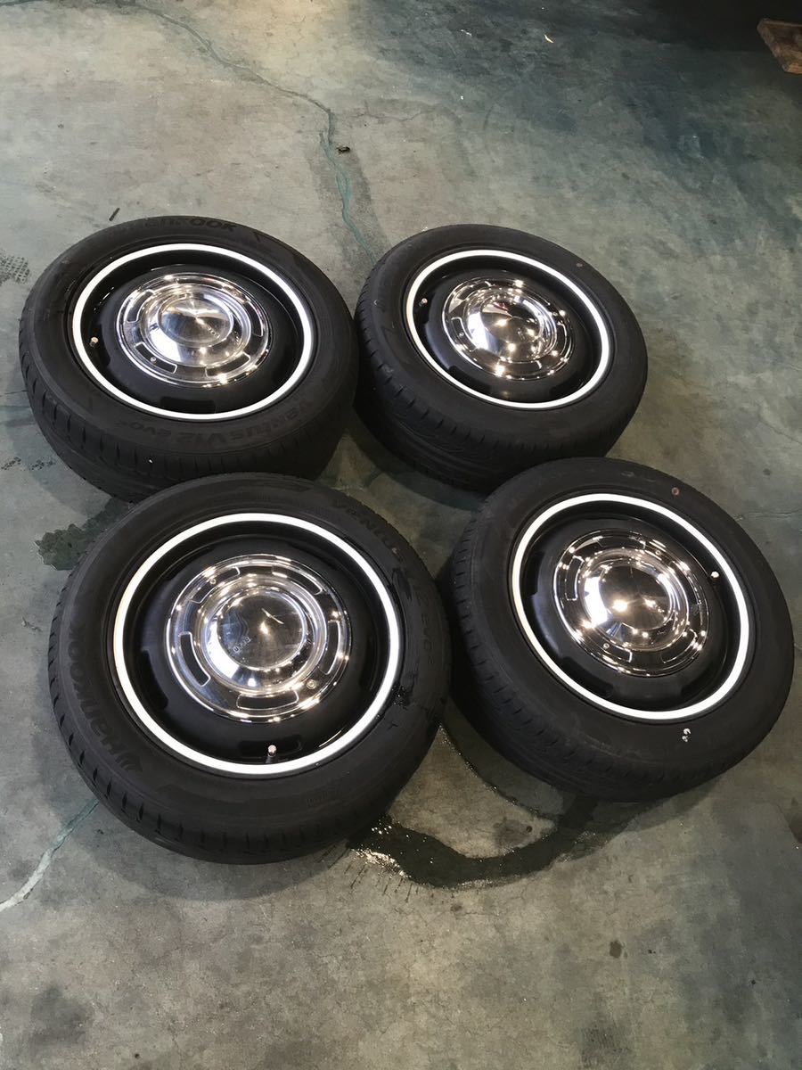 フィアット500 ホイール クリムソン DEAN クロスカントリー 15インチ 185/55R15 4本セット ホワイトリボン 希少 