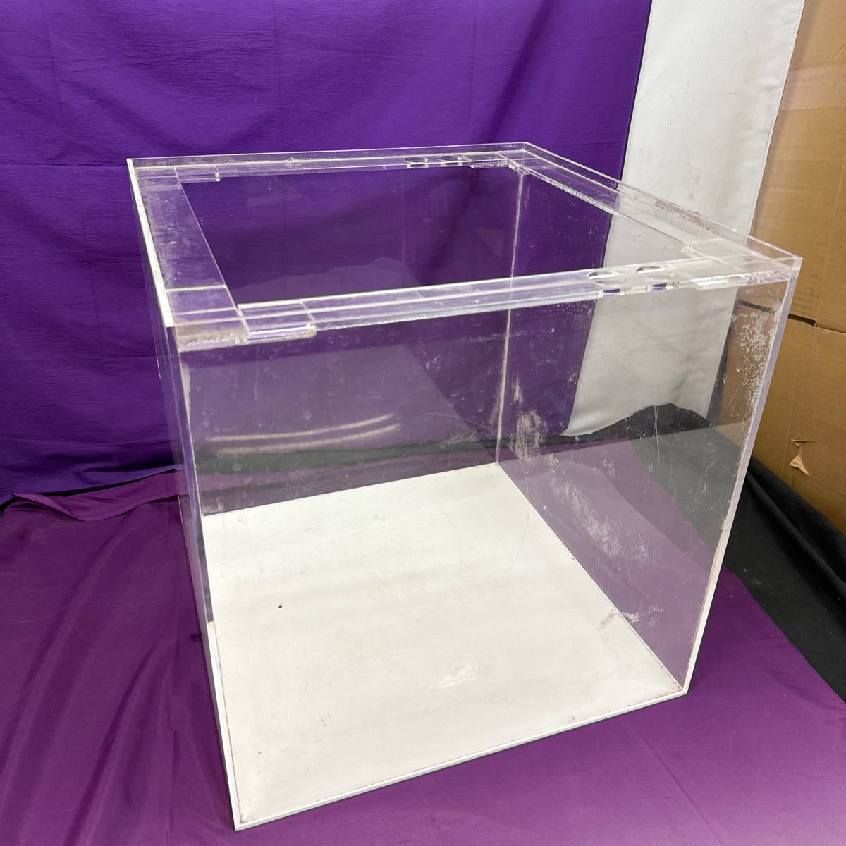 ◆中古 アクリル水槽 約45×45×45cm 正方形 観賞用 飼育用 アクアリウム 132-46