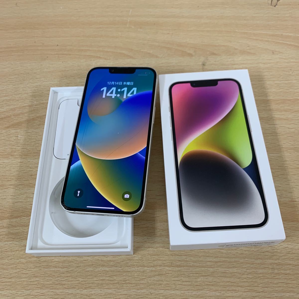 ジャンク品 Apple iPhone 14 MPUQ3J/A 128GB スターライト SIMロック