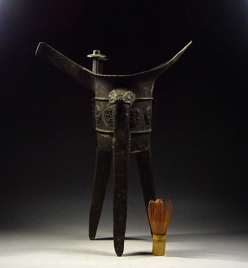 緑屋t□ 中国古玩 古銅 爵 高約44.5cm 大香炉 唐物