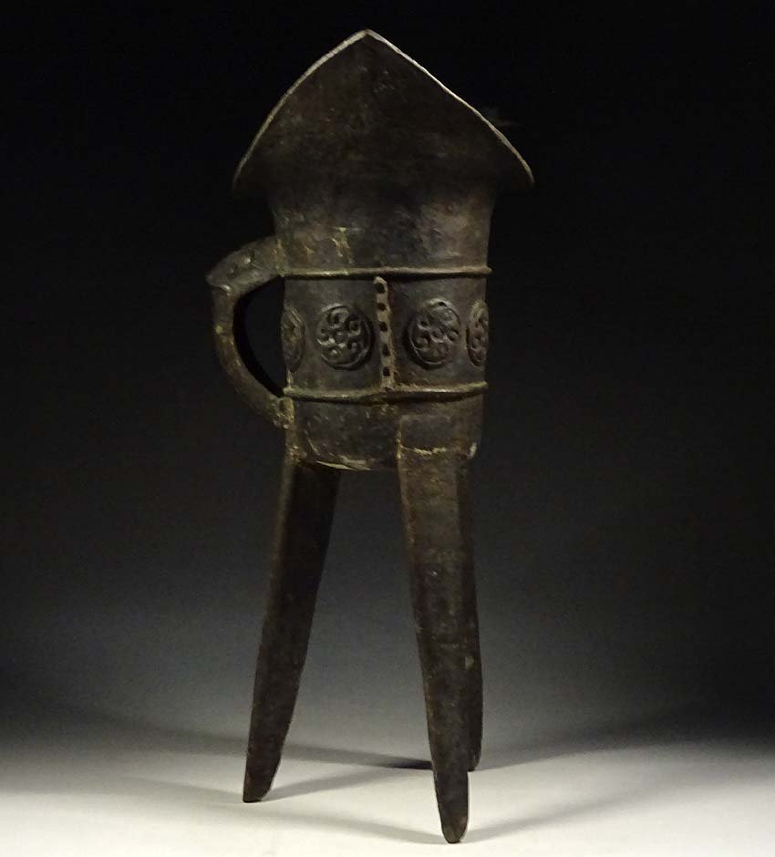 緑屋t□ 中国古玩 古銅 爵 高約44.5cm 大香炉 唐物
