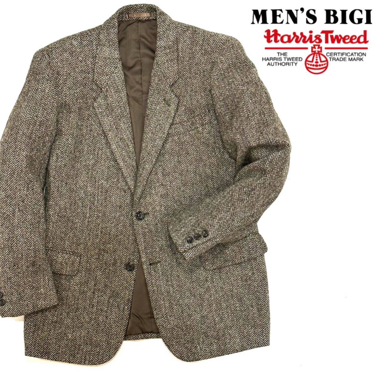 MEN'S BIGI Harris Tweed メンズビギ ハリスツイード　2B テーラードジャケット(3)ブラウン系 メンズ スーツ 紳士服