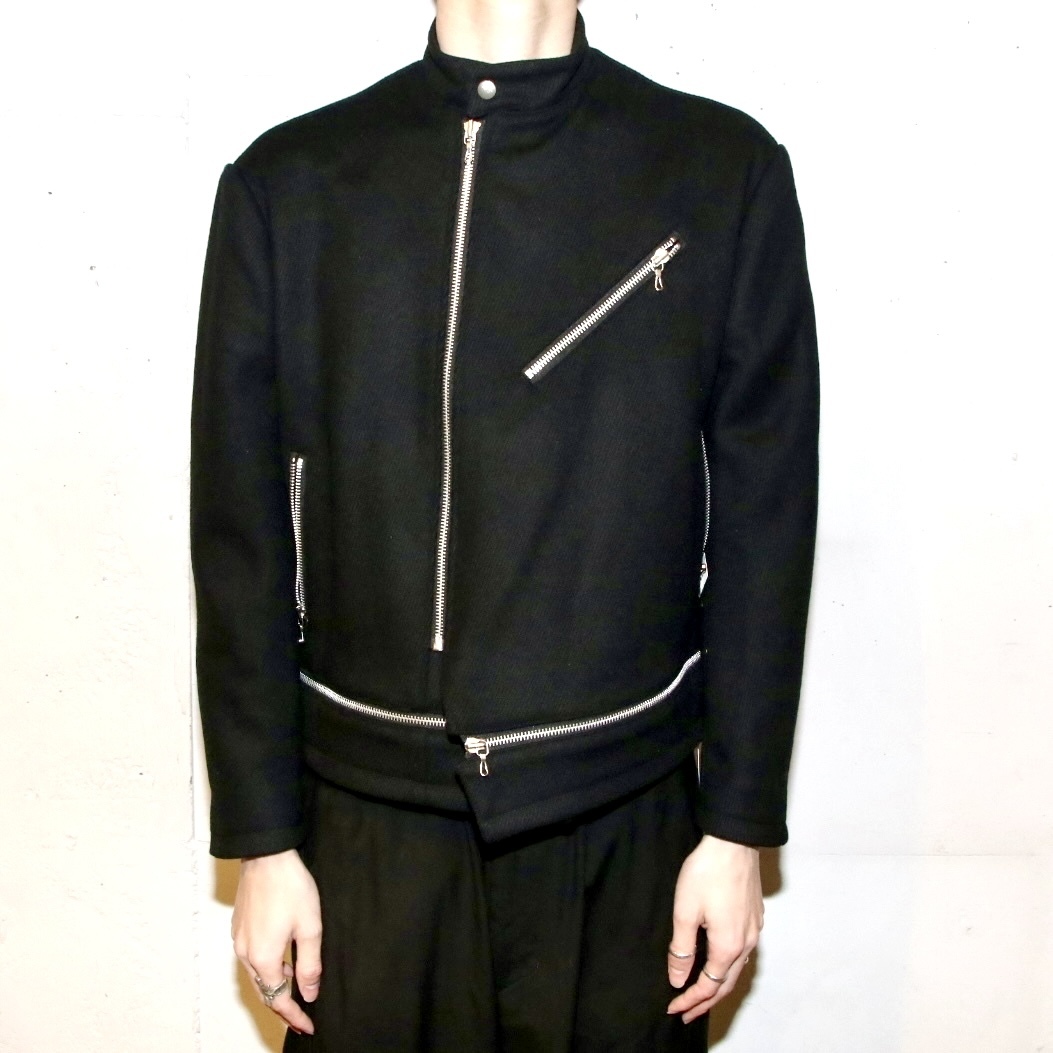 17AW新品 定価78100円 JULIUS ユリウス アタッチド ライダース ブルゾン ジャケット incarnation 597BLM30 rick owens guidi