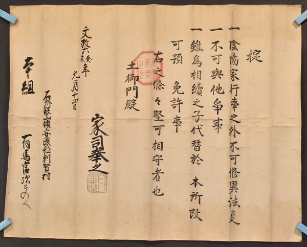 陰陽道掟陰陽師土御門家文政六年石見銀山安倍晴明和本古文書-和書 陰陽
