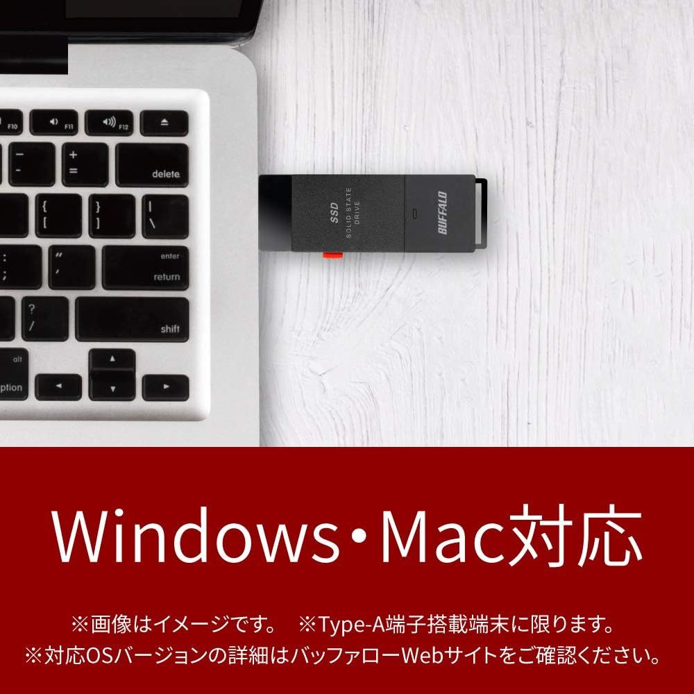 新品保証有】BUFFALO USB3.2 Gen1対応 ポータブルSSD 1TB (PS5/PS4対応