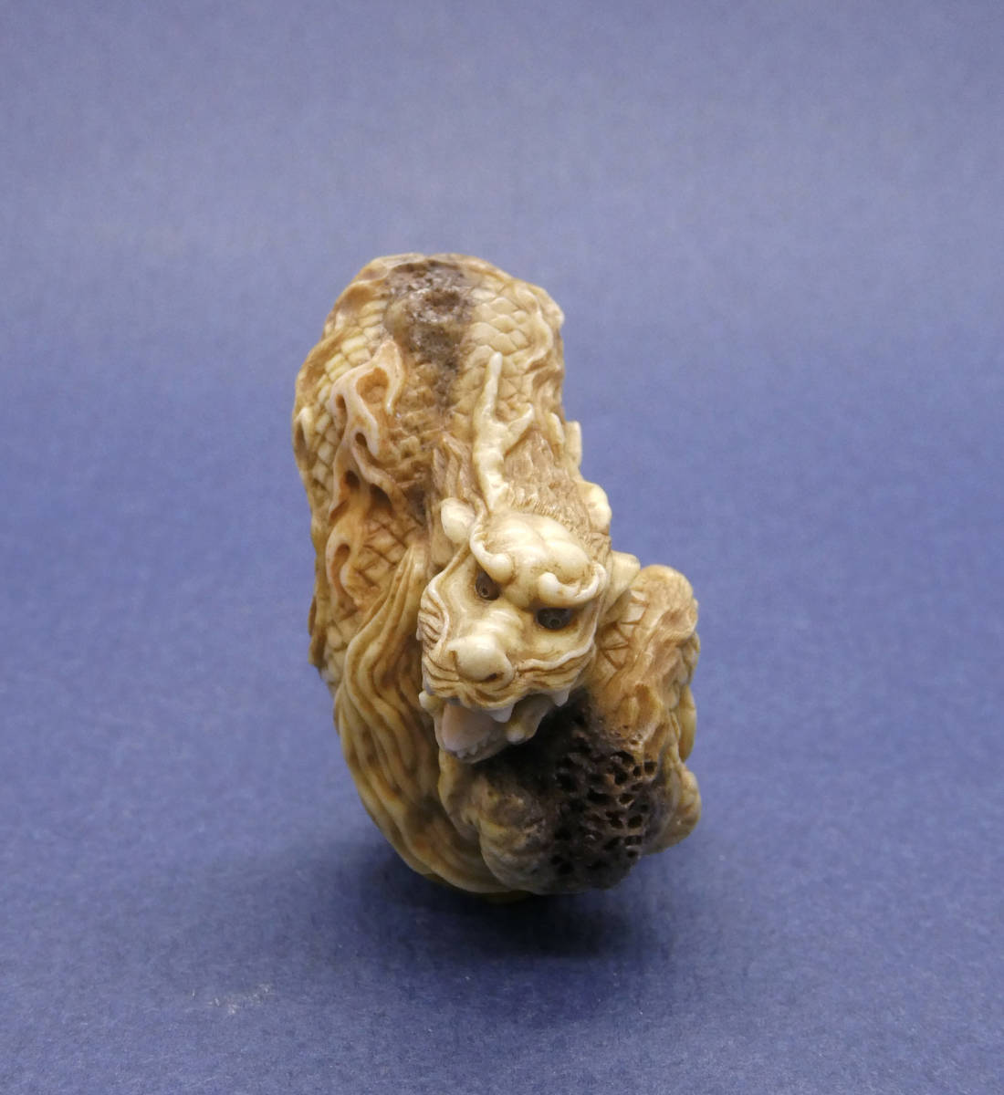 龍 | 根付 Gallery Uni-art – 象牙根付 wood 18金製 根付け, 鐐 京もの