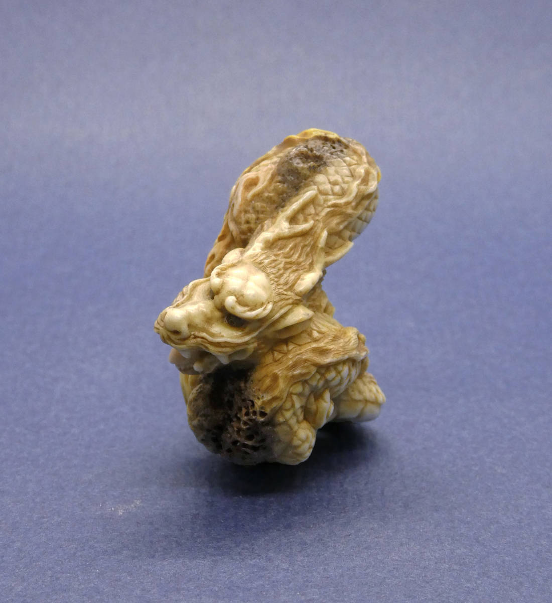 龍 | 根付 Gallery Uni-art – 象牙根付 wood 18金製 根付け, 鐐 京もの